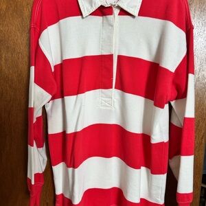 Aerie Red and White Striped Top
